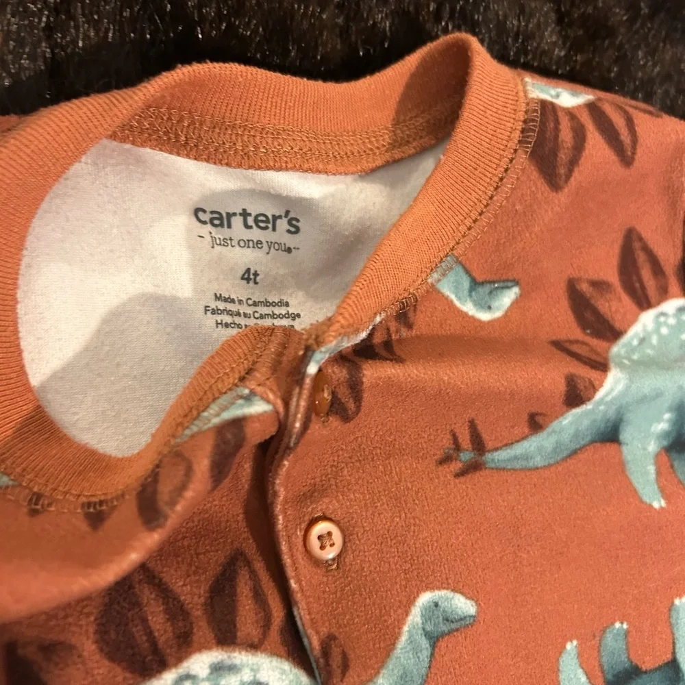 Boys Pajama Lot Size 4T | Carter’s Dino PJs + GAP Christmas Santa Pajamas